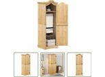 The Living Store Armadio 55X52X170 Cm In Legno Di Pino Massiccio