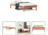 The Living Store Letto Da Giorno Marrone Cera 90X190 Cm In Legno Di Pino Massiccio