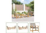 The Living Store Set Bistrot 3 Pezzi In Poly Rattan Grigio E Legno D'acacia