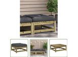 The Living Store Sgabello Da Giardino Con Cuscino Legno Di Pino Impregnato