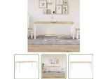 The Living Store Tavolo Da Pranzo White 180X90X75 Cm In Legno Di Pino Massiccio