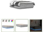 The Living Store Giroletto Con Led Grigio Sonoma 160X200 Cm In Materiale Ligneo