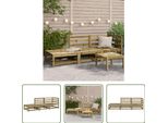The Living Store Divano Da Giardino Con Sgabello 2 Posti In Legno Di Pino Impregnato