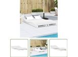 The Living Store Lettini Prendisole 2 Pz. Bianco 205X60X31,5 Cm In Legno Di Pino Massiccio