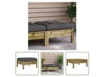 The Living Store Sgabello Da Giardino Con Cuscino Legno Di Pino Impregnato