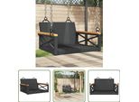 The Living Store Sedia Sospesa Nera 63X62X40 Cm Poly Rattan