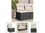 The Living Store Poltrona Da Giardino Senza Braccioli Con Cuscino In Poly Rattan Nero