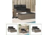 The Living Store Panca Da Giardino Regolabile Con Cuscini In Poly Rattan Grigio
