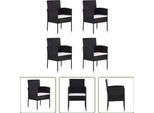 The Living Store Sedie Da Giardino Con Cuscini In Bianco Crema 4 Pezzi In Polyrattan Nero