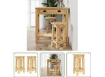 The Living Store Sgabello Da Bar 2 Pezzi. Legno Di Pino Massiccio
