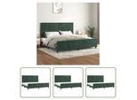 The Living Store Struttura Letto Con Testiera In Velluto Verde Scuro 200X200 Cm