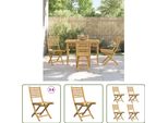 The Living Store Sedie Da Giardino 4 Pz. Pieghevoli 43X54X88 Cm Bambù
