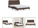 The Living Store Giroletto Con Testiera Marrone 140X190 Cm In Ecopelle