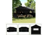 The Living Store Tenda Per Feste Pieghevole Pop-Up Con 4 Pannelli Laterali Nero