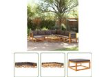 The Living Store Set Di Divani Da Giardino 9 Pezzi Con Cuscini In Legno Massiccio Di Acacia