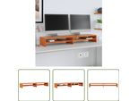 The Living Store Supporto Per Monitor Marrone Cera 100X24X13 Cm In Legno Di Pino Massiccio