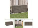 The Living Store Gartentruhe Grau 283L Poly Rattan