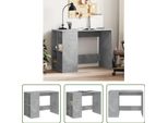 The Living Store Scrivania In Cemento Grigio 102X50X75 Cm Materiale A Base Di Legno