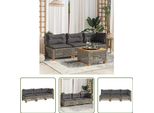 The Living Store Divano Da Giardino Con Cuscini A 3 Posti In Poly Rattan Grigio