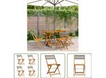 The Living Store Sedie Da Giardino 4 Pz. Pieghevoli In Poly Rattan Grigio E Legno Massiccio