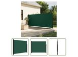 The Living Store Tenda Laterale Estensibile Verde Scuro 160X500 Cm