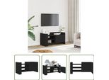 The Living Store Mobile Tv Nero 80X35X40 Cm Materiale Legno