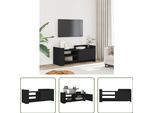 The Living Store Mobile Tv Nero 100X35X40 Cm Materiale Legno