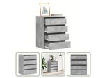 The Living Store Cassettiera In Cemento Grigio 60X41X76 Cm Materiale In Legno