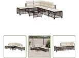 The Living Store Set Di 3 Divani Angolari Da Giardino Con Cuscini In Poly Rattan Marrone