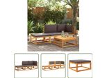 The Living Store Set Di Divani Da Giardino 3 Pezzi Con Cuscini In Legno Massiccio Di Acacia