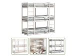 The Living Store Letto A Castello Triplo Bianco 90X200 Cm In Legno Di Pino Massiccio