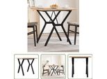 The Living Store Tavolo Da Pranzo Con Struttura A Y 80X80X75,5 Cm In Pino Massiccio E Ghisa