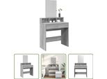 The Living Store Comodino Con Specchio Grey Sonoma 80X41X144,5 Cm