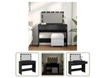 The Living Store Comodino Con Illuminazione A Led Nero 100X40X120 Cm
