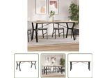The Living Store Tavolo Da Pranzo Con Struttura A Y 180X90X75,5 Cm In Pino Massiccio E Ghisa