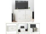 The Living Store Mobile Tv Bianco 67X39X44 Cm In Acciaio