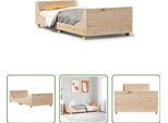 The Living Store Letto In Legno Massiccio Senza Materasso 75X190 Cm In Legno Di Pino