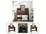 The Living Store Comodino Con Led Effetto Rovere Marrone 100X40X130 Cm