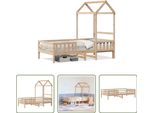 The Living Store Letto In Legno Massiccio Con Tetto 75X190 Cm Pino