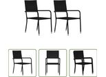 The Living Store Sedie Da Pranzo Da Giardino 2 Pezzi Impilabili In Poly Rattan Nero