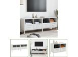 The Living Store Mobili Tv 2 Pz. Bianco 68X39X50,5 Cm Acciaio Laminato A Freddo
