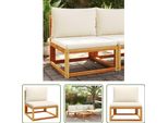 The Living Store Poltrona Da Giardino Senza Braccioli Con Cuscino In Legno Massiccio Di Acacia