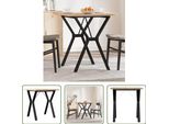 The Living Store Tavolo Da Pranzo Con Struttura A Y 70X70X75,5 Cm In Pino Massiccio E Ghisa