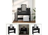 The Living Store Comodino Con Illuminazione A Led Nero 100X40X130 Cm