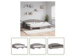 The Living Store Letto Da Giorno Allungabile Con Materassi Taupe 80X200 Cm In Tessuto