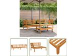 The Living Store Divani Angolari Da Giardino In Pallet 2 Pz. Legno Massiccio Di Acacia