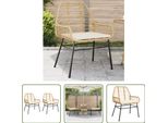 The Living Store Sedie Da Giardino 2 Pezzi Con Cuscino In Poly Rattan Marrone