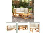 The Living Store Divani Angolari Da Giardino Con Cuscini 2 Pz. Legno Massiccio Di Acacia