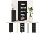 The Living Store Armadio Nero 80X50X200 Cm Materiale A Base Di Legno