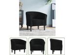 The Living Store Clubsessel Schwarz Stoff